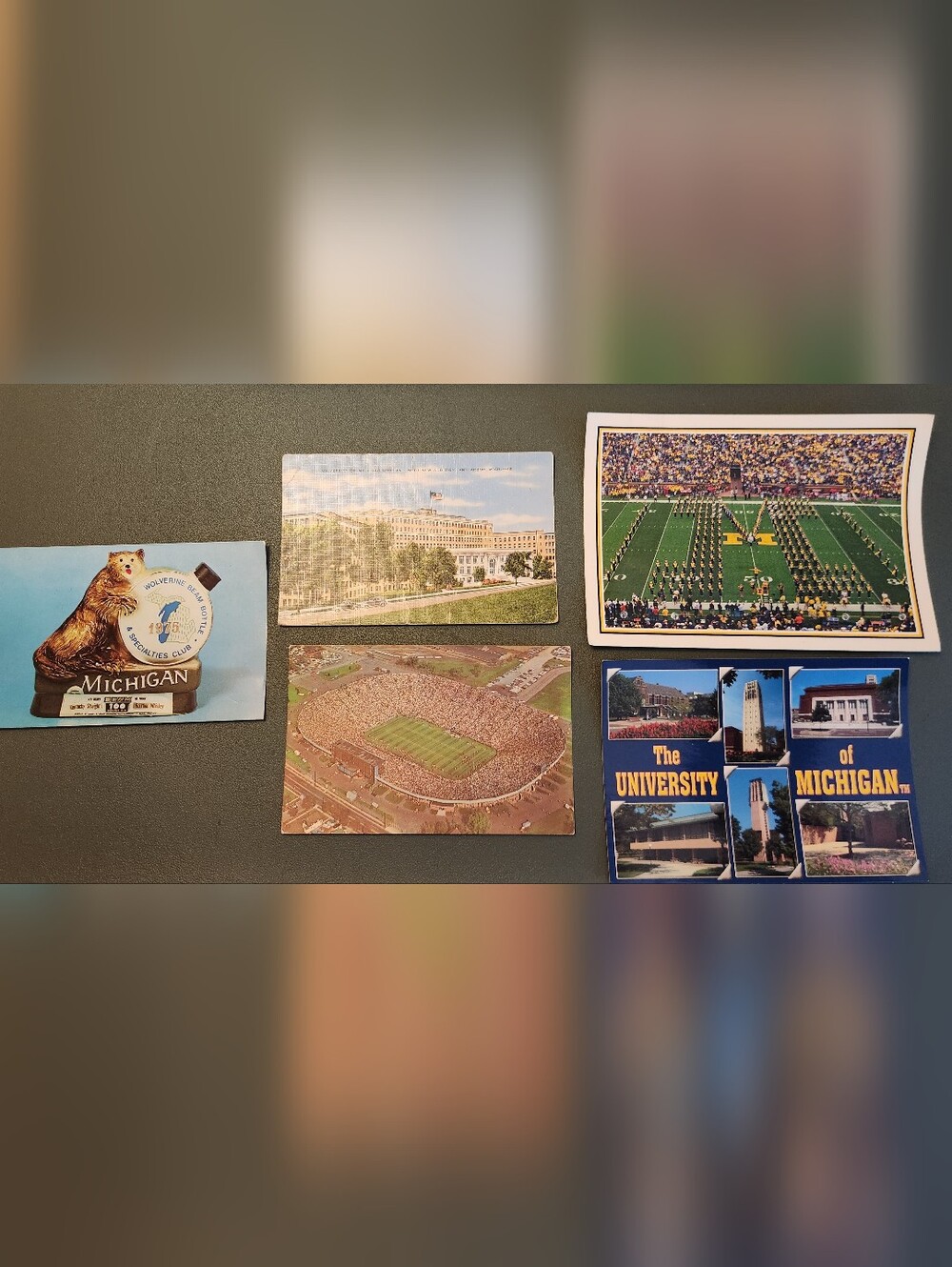 Lot Of 5 Vintage University Of Michigan Wolverine Advertising And Postcards